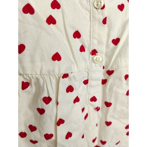 babyGap 6-12 Months Hearts Love Long Sleeve Onesie Ivory and Red - Picture 15 of 15